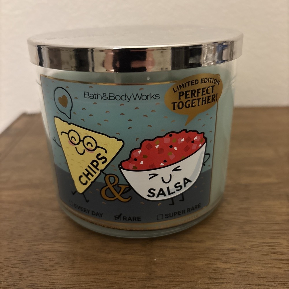 Bath & Body Works Chips & Salsa 3 Wick Scented Candle Limited Edition Rare Green
